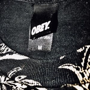 Obey Floral Gold on Black Tee
